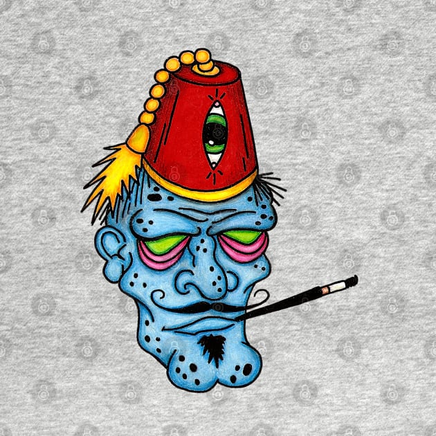 Fez Zombie by OrneryDevilDesign